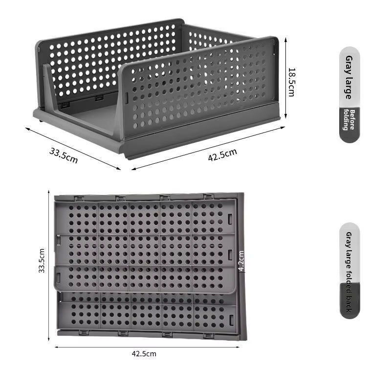 1-2Pieces Stackable Wardrobe Storage Baskets Multifunctional Foldable Wardrobe Storage Rack Suitable for Bathroom Kitchen Laundr