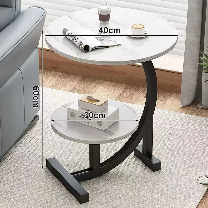Household Mini Coffee Table Sofa Side Table Bedside Storage Shelf Balcony Coffee Table Shelves