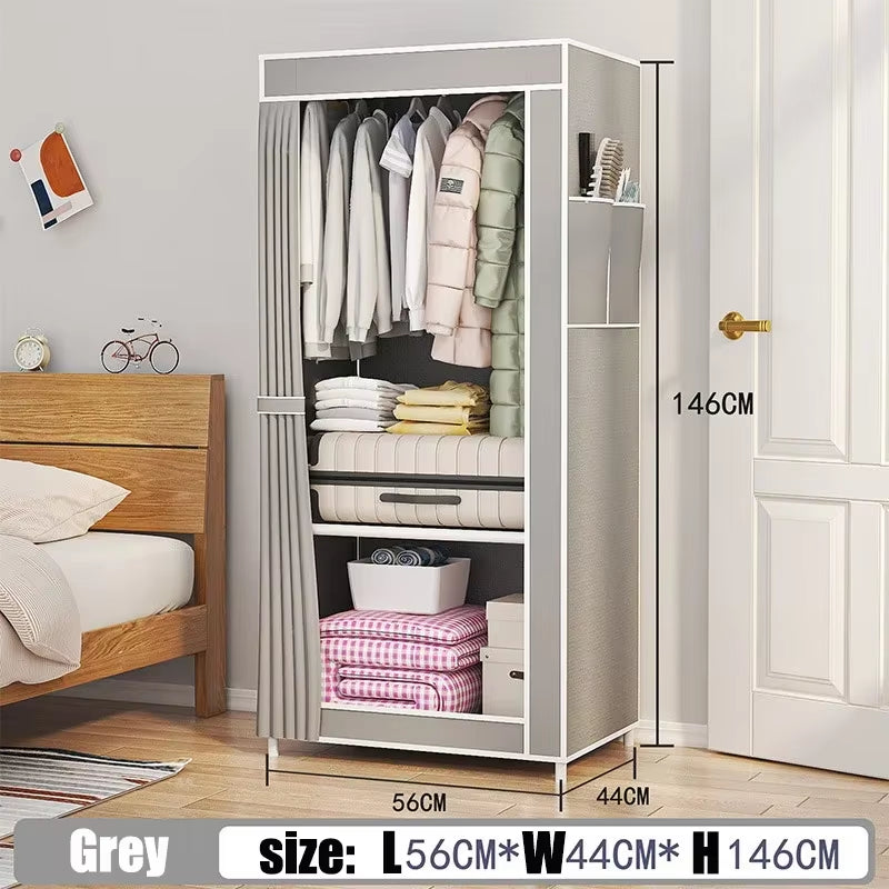 Dustproof Wardrobe Simple Storage Cabinet Household Bedroom Multi Layer Storage save Space Armoire Dampproof Cloth Wardrobe