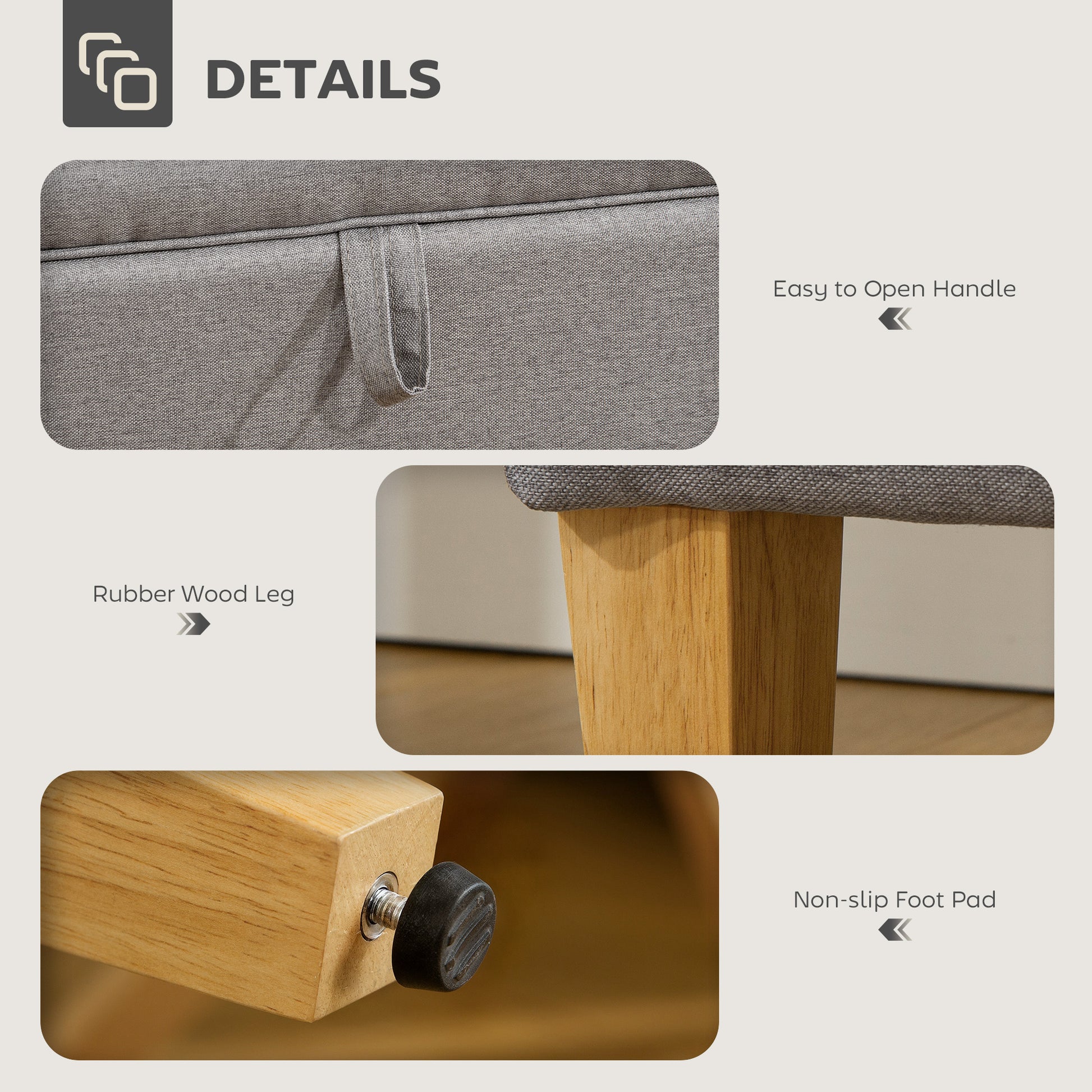 Linen Storage Ottoman for Storage Box, Bed End, Shoe Bench, Seating