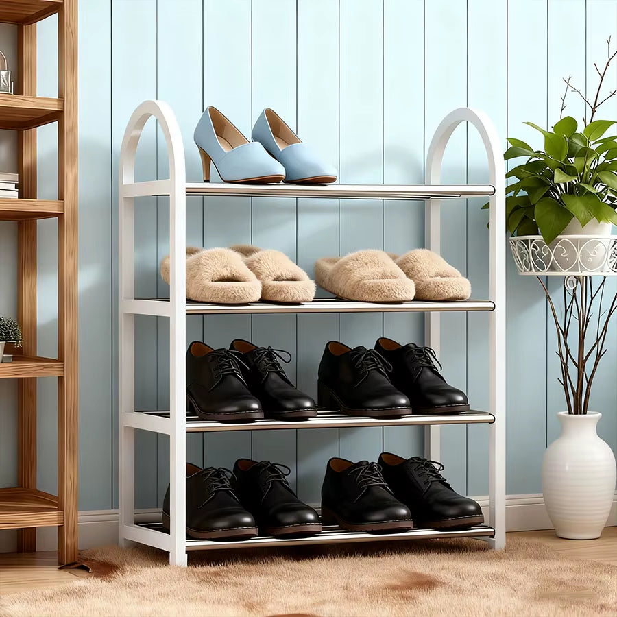 Adjustable Shoe Rack, 4-Tier Shoe Cabinet, Holds 16-20 Pairs of Shoes, Stable and Durable, Suitable for Entryways and Wardrobes,