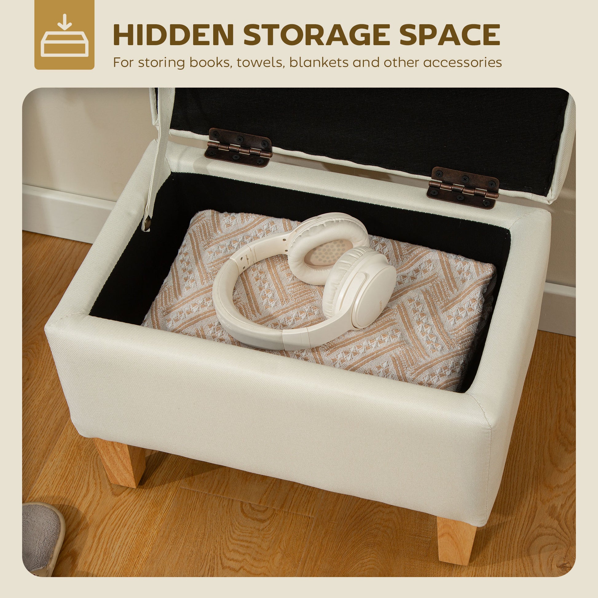 Linen Storage Ottoman for Storage Box, Bed End, Shoe Bench, Seating