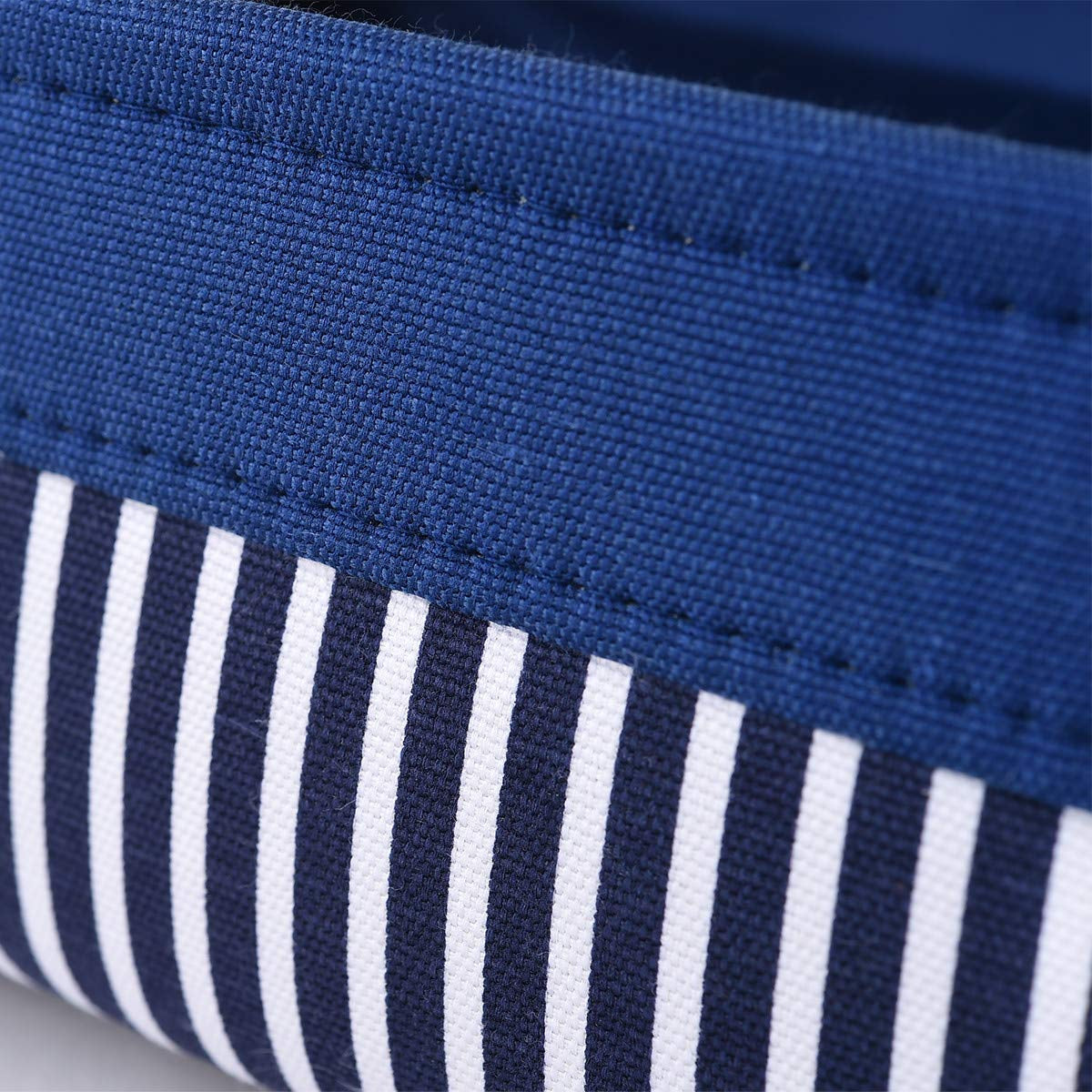 Canvas Storage Baskets [6-Pack] Small Fabric Storage Bins Toy Storage Baskets Empty Gift Baskets Shelf Baskets Decorative Basket with Rope Handles for Home Office(Navy Blue, 12 X 8 X 5 Inch)