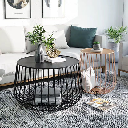 Cat Cage Coffee Table Wind Iron Art Creative Simple Sofa Coffee Table Metal Living Room Office Bedroom Coffee Table Side Table