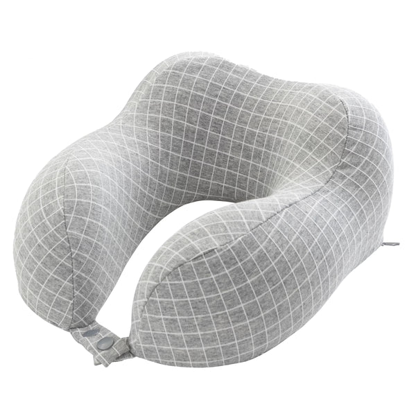 5-Inch 1-Lb Memory Foam Travel Pillow with Washable Cover (Gray)