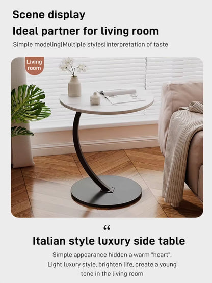 Small Apartment Light Luxury Bedside Small Coffee Table round Movable Small Table Mini Coffee Table