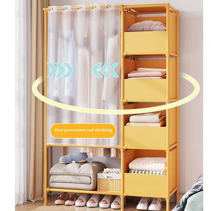 Wardrobe Clothes Hanger Storage Locker Open Closets Dressing Rooms Cabinets Folding Bed Wardrobes Assembly Closet for Clothes