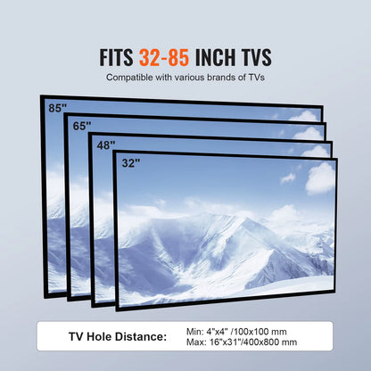TV Stand Mount Swivel TV Stand for 32-55/ 65/ 85 Inch TV Height Adjustable Portable Floor TV Stand Max VESA 600X800Mm