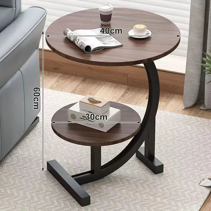 Household Mini Coffee Table Sofa Side Table Bedside Storage Shelf Balcony Coffee Table Shelves
