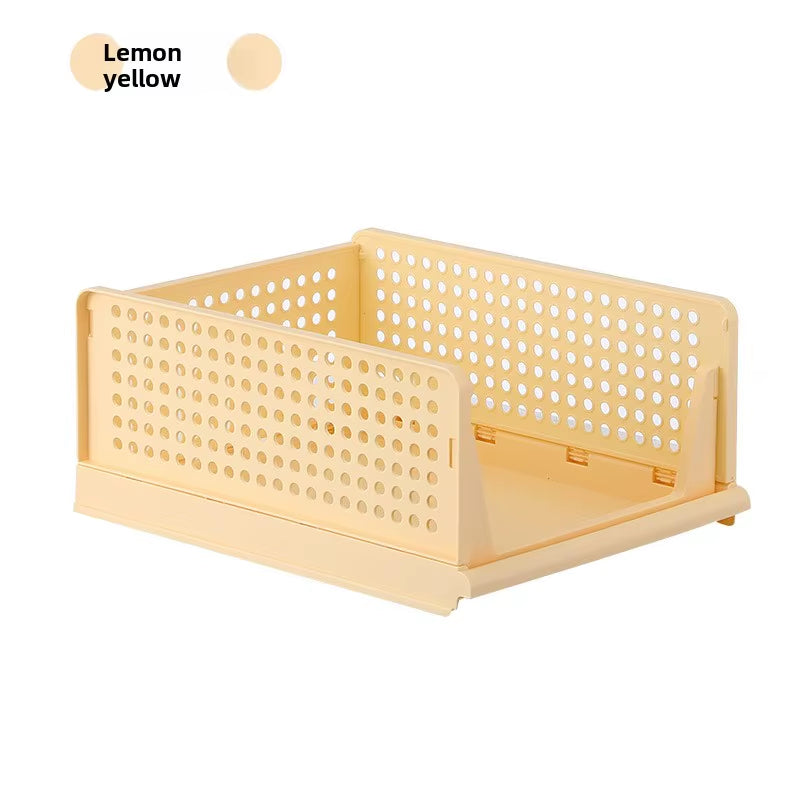 1-2Pieces Stackable Wardrobe Storage Baskets Multifunctional Foldable Wardrobe Storage Rack Suitable for Bathroom Kitchen Laundr
