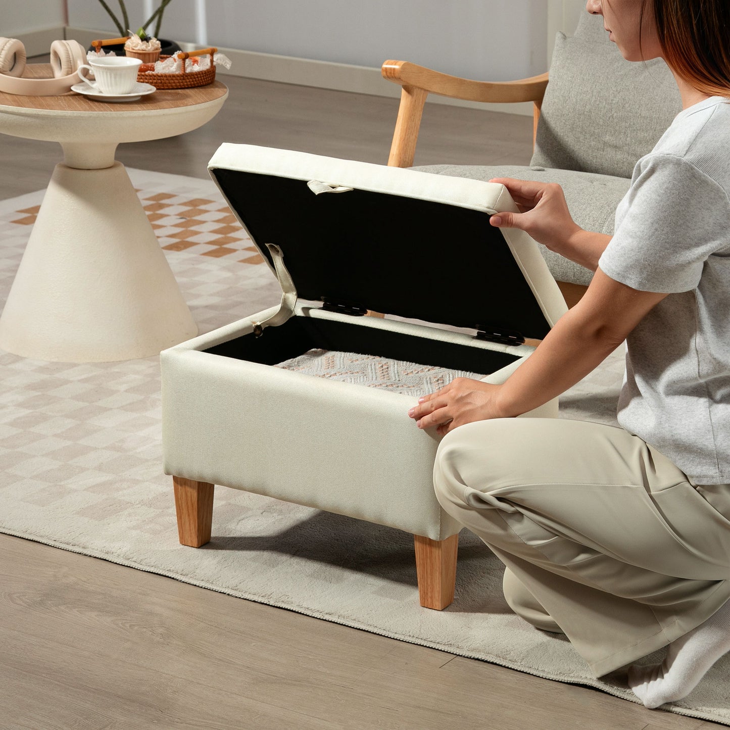 Linen Storage Ottoman for Storage Box, Bed End, Shoe Bench, Seating