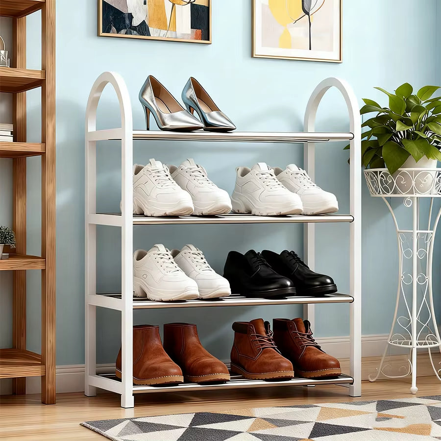 Adjustable Shoe Rack, 4-Tier Shoe Cabinet, Holds 16-20 Pairs of Shoes, Stable and Durable, Suitable for Entryways and Wardrobes,
