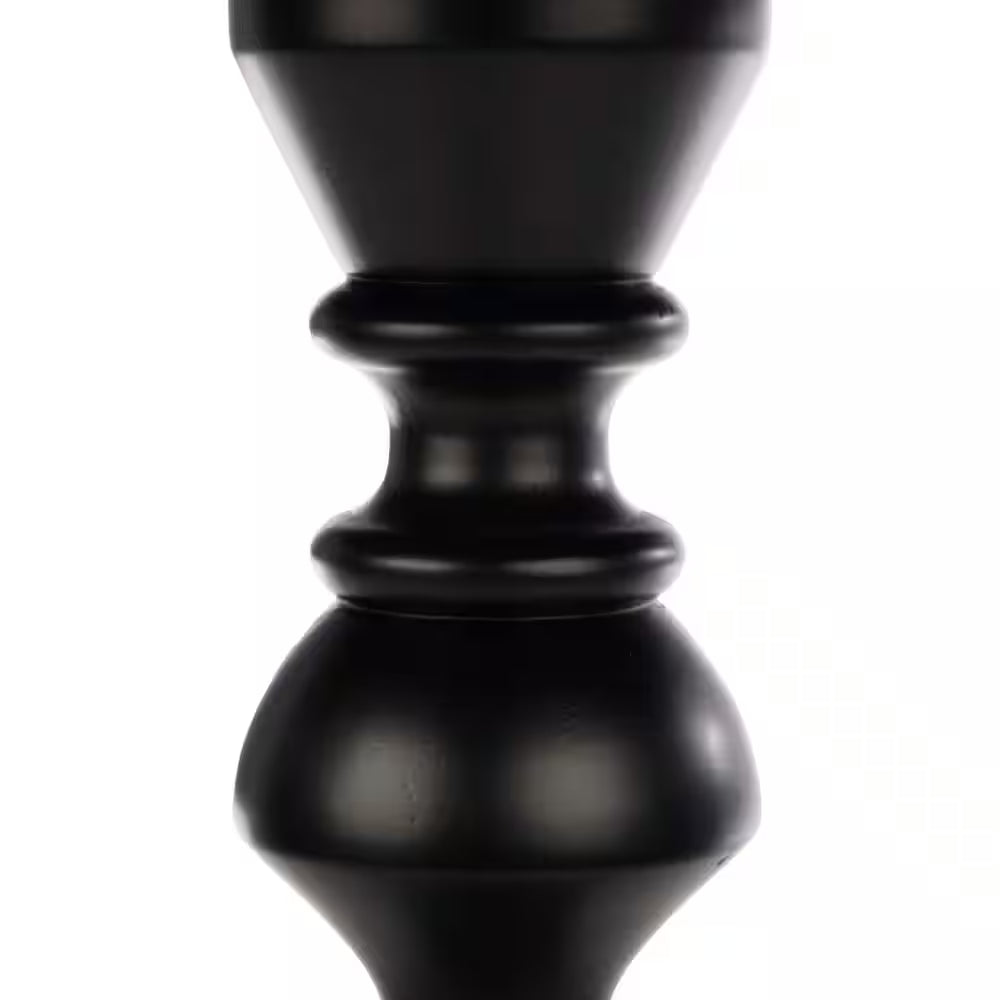 15.75 In. round Wood Pedestal Side Table, Black