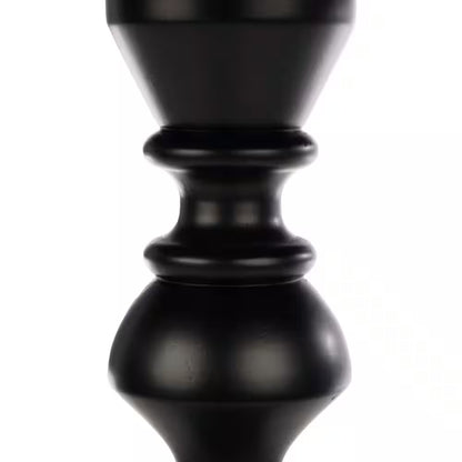 15.75 In. round Wood Pedestal Side Table, Black