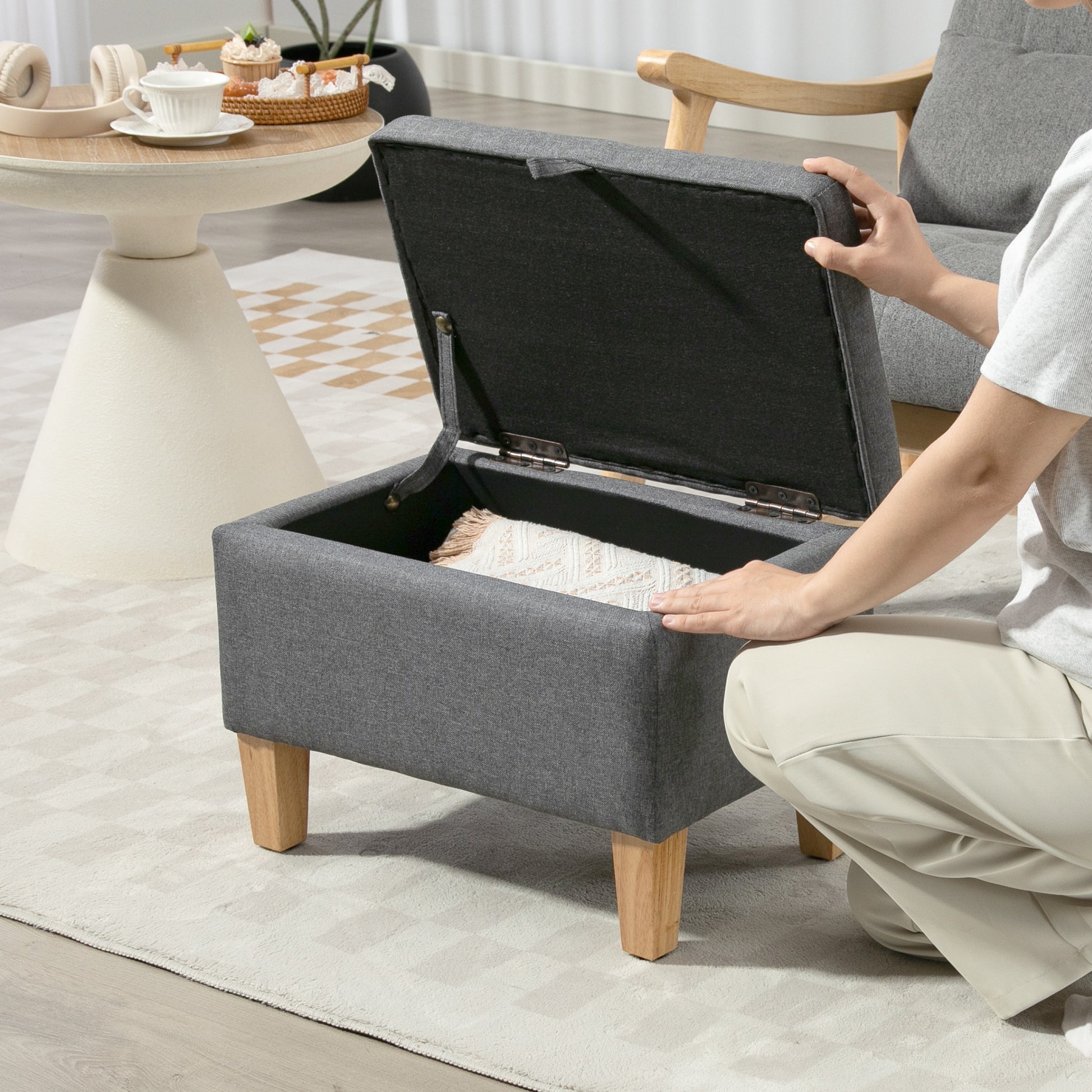 Linen Storage Ottoman for Storage Box, Bed End, Shoe Bench, Seating