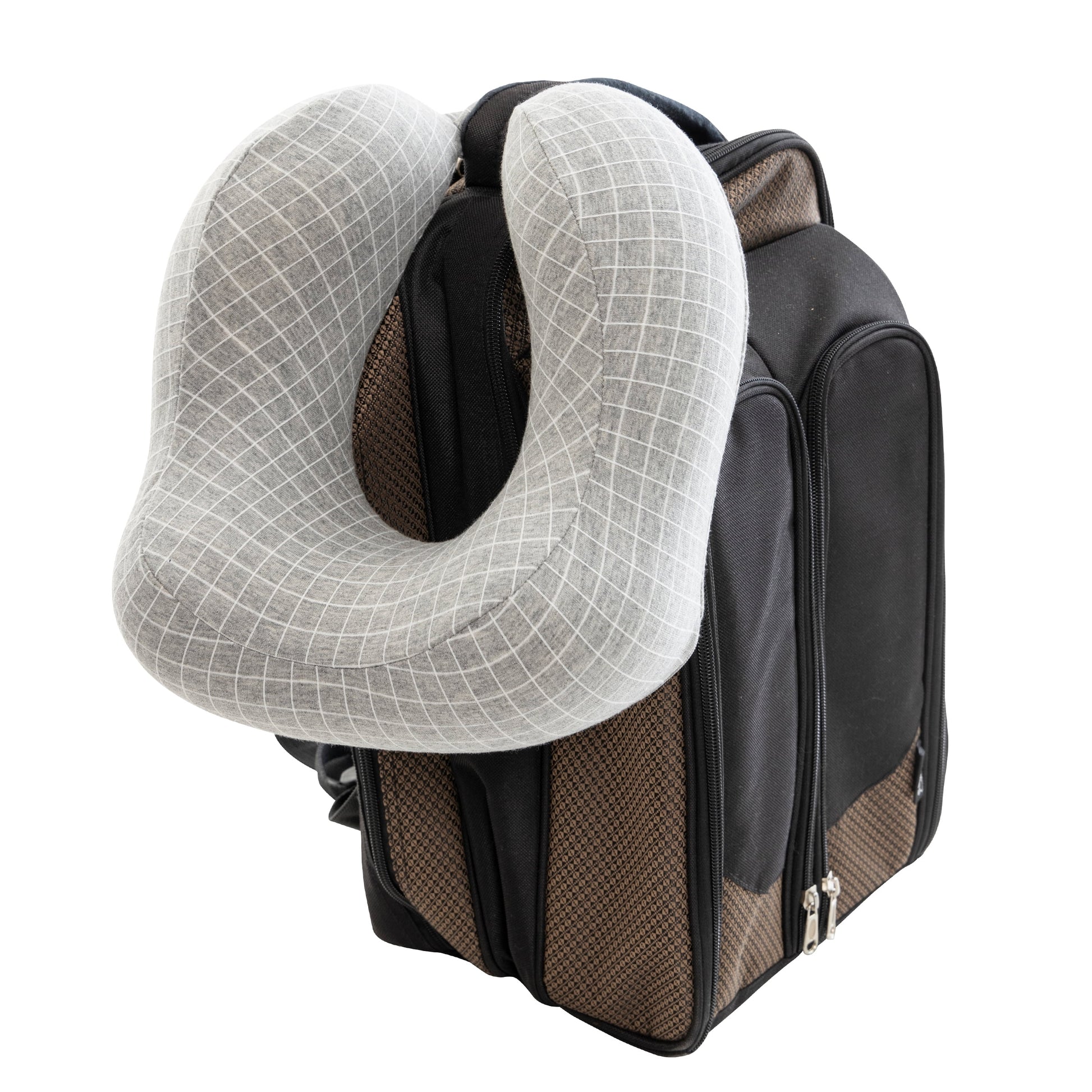 5-Inch 1-Lb Memory Foam Travel Pillow with Washable Cover (Gray)