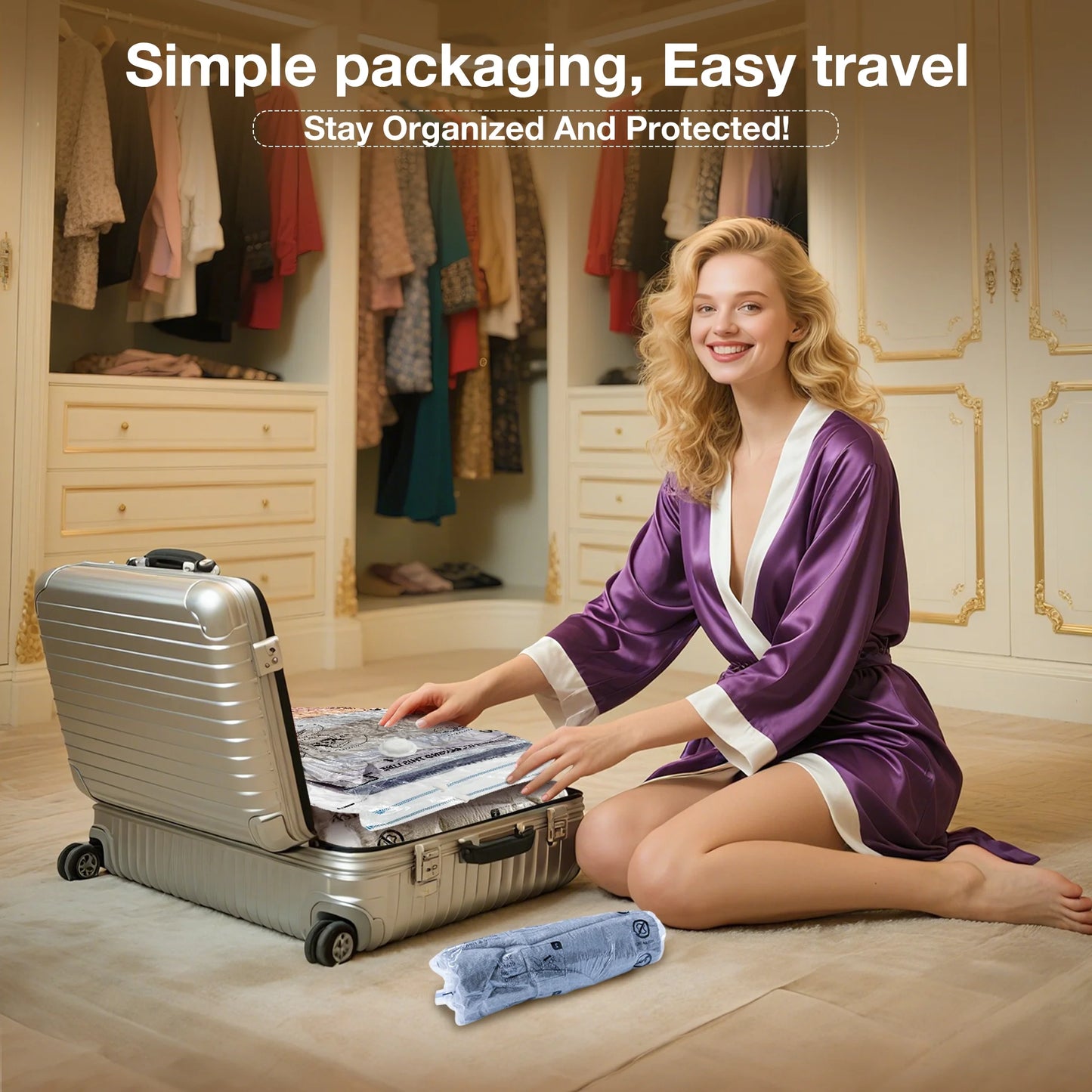 Transparent Storage Bags 20 Pack with Hand Pump - Space Saving Organizer