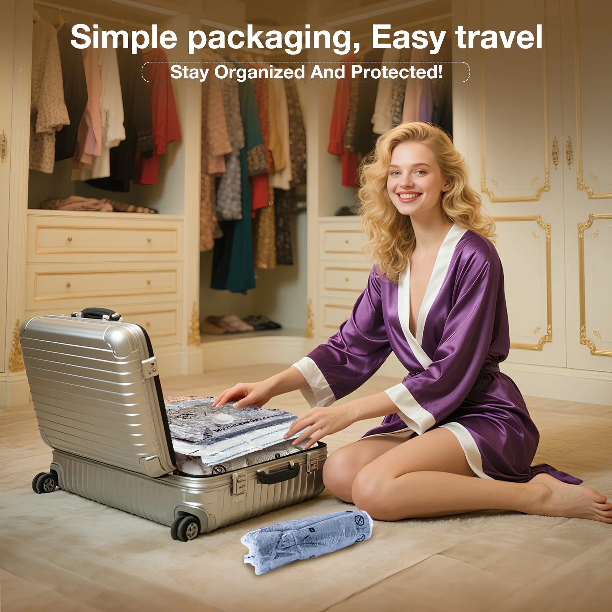 Transparent Storage Bags 20 Pack with Hand Pump - Space Saving Organizer