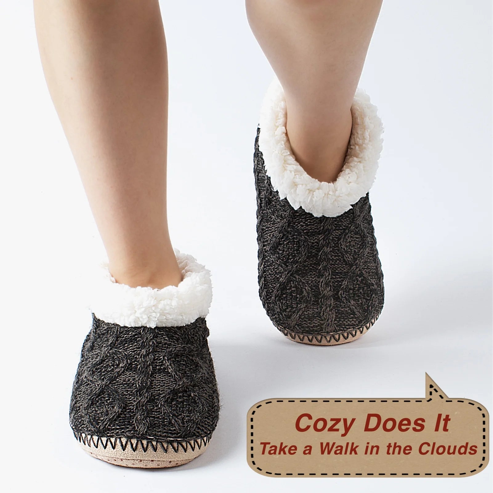 Fuzzy House Slippers for Women Indoor, Warm Fluffy Slip-On Shoes Non Slip, Winter Warm Bedroom Moccasin Loafers, Cozy Gifts Unique