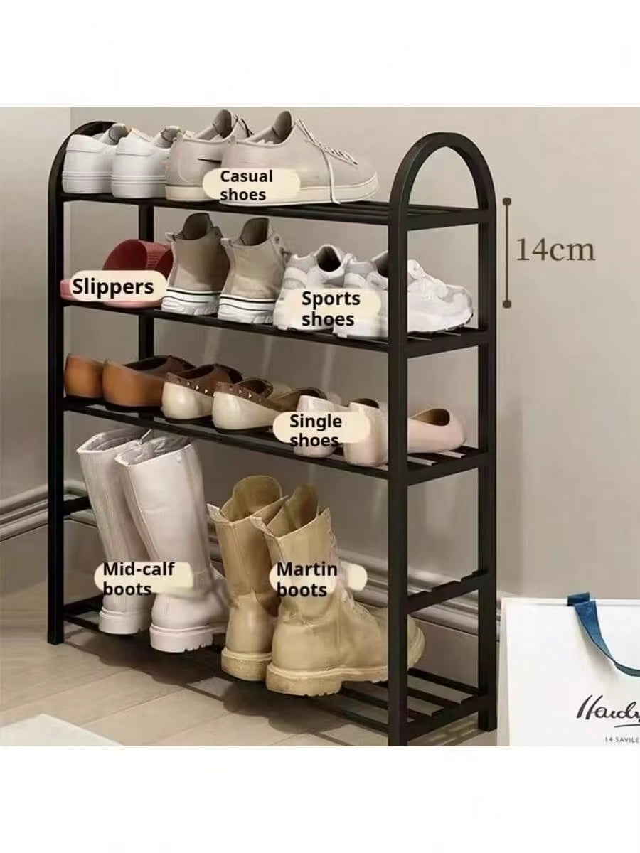 Adjustable Shoe Rack, 4-Tier Shoe Cabinet, Holds 16-20 Pairs of Shoes, Stable and Durable, Suitable for Entryways and Wardrobes,