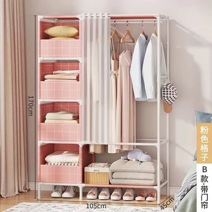 Wardrobe Clothes Hanger Storage Locker Open Closets Dressing Rooms Cabinets Folding Bed Wardrobes Assembly Closet for Clothes