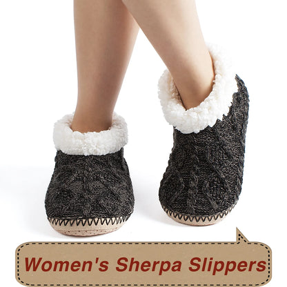 Fuzzy House Slippers for Women Indoor, Warm Fluffy Slip-On Shoes Non Slip, Winter Warm Bedroom Moccasin Loafers, Cozy Gifts Unique