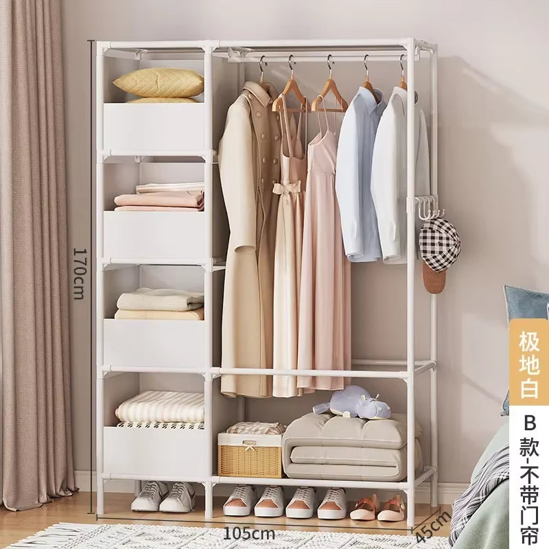 Wardrobe Clothes Hanger Storage Locker Open Closets Dressing Rooms Cabinets Folding Bed Wardrobes Assembly Closet for Clothes