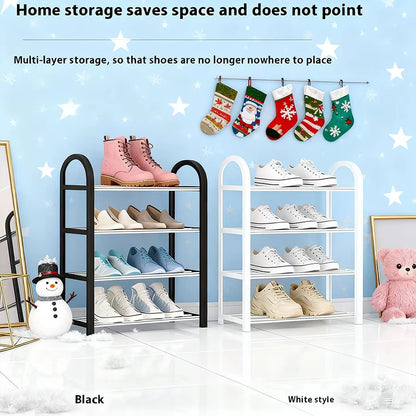 Adjustable Shoe Rack, 4-Tier Shoe Cabinet, Holds 16-20 Pairs of Shoes, Stable and Durable, Suitable for Entryways and Wardrobes,