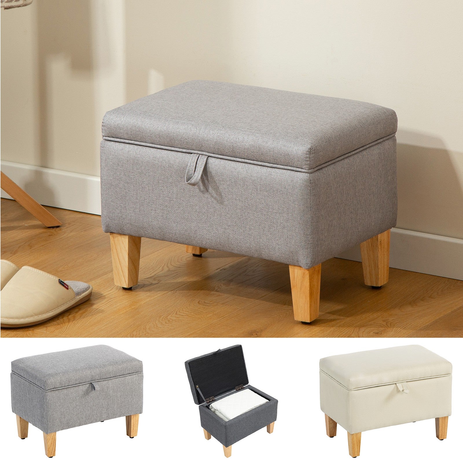 Linen Storage Ottoman for Storage Box, Bed End, Shoe Bench, Seating