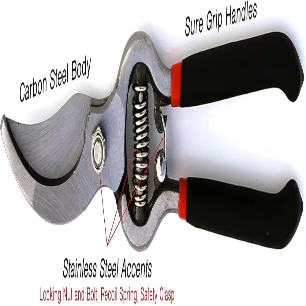 8 In. Indestructible All Steel Pruning Shears Scissors Clippers