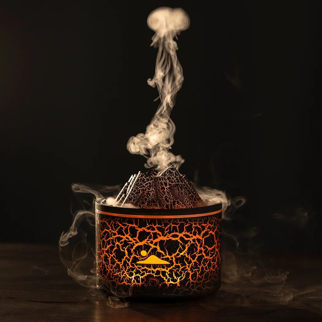 2 in 1 Humidifier Essential Oils Diffuser, Flame Aroma Humidifier with Colored Light and Remote Control, Black