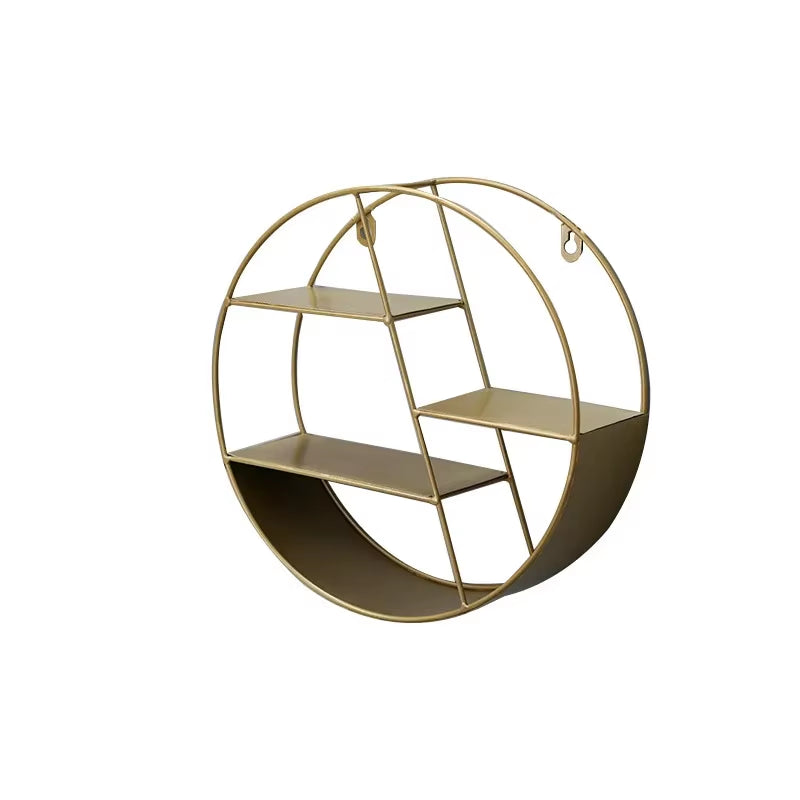 Wall Mounted Floating Shelves Decorative Shelves Circular Storage Rack Creative Plant Flower Pot Tray Nordic Home Decoration