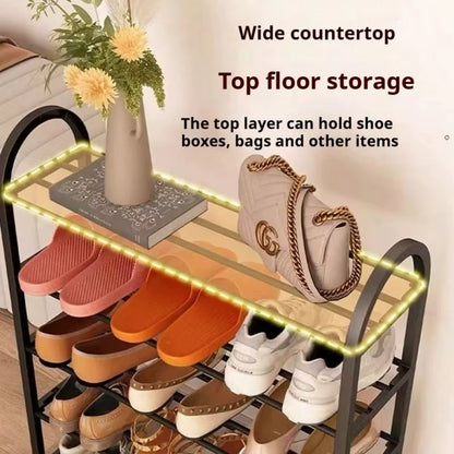 Adjustable Shoe Rack, 4-Tier Shoe Cabinet, Holds 16-20 Pairs of Shoes, Stable and Durable, Suitable for Entryways and Wardrobes,