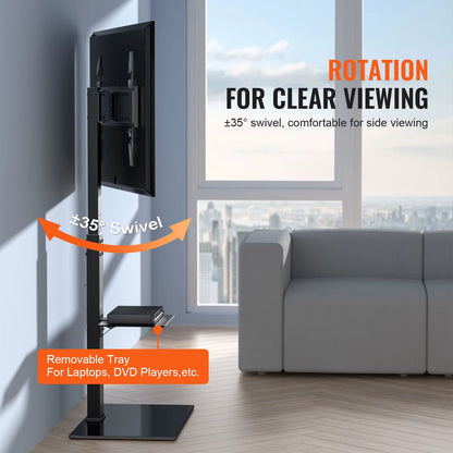 TV Stand Mount Swivel TV Stand for 32-55/ 65/ 85 Inch TV Height Adjustable Portable Floor TV Stand Max VESA 600X800Mm