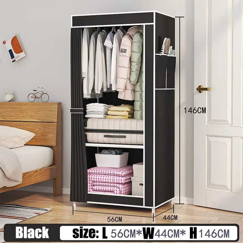 Dustproof Wardrobe Simple Storage Cabinet Household Bedroom Multi Layer Storage save Space Armoire Dampproof Cloth Wardrobe