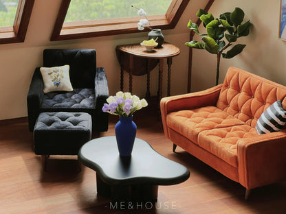 1/6 Bjd Ob11 Miniature Dollhouse Furniture Mini Model Living Room Furniture Kitchen Sofa/Footstool