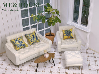 1/6 Bjd Ob11 Miniature Dollhouse Furniture Mini Model Living Room Furniture Kitchen Sofa/Footstool