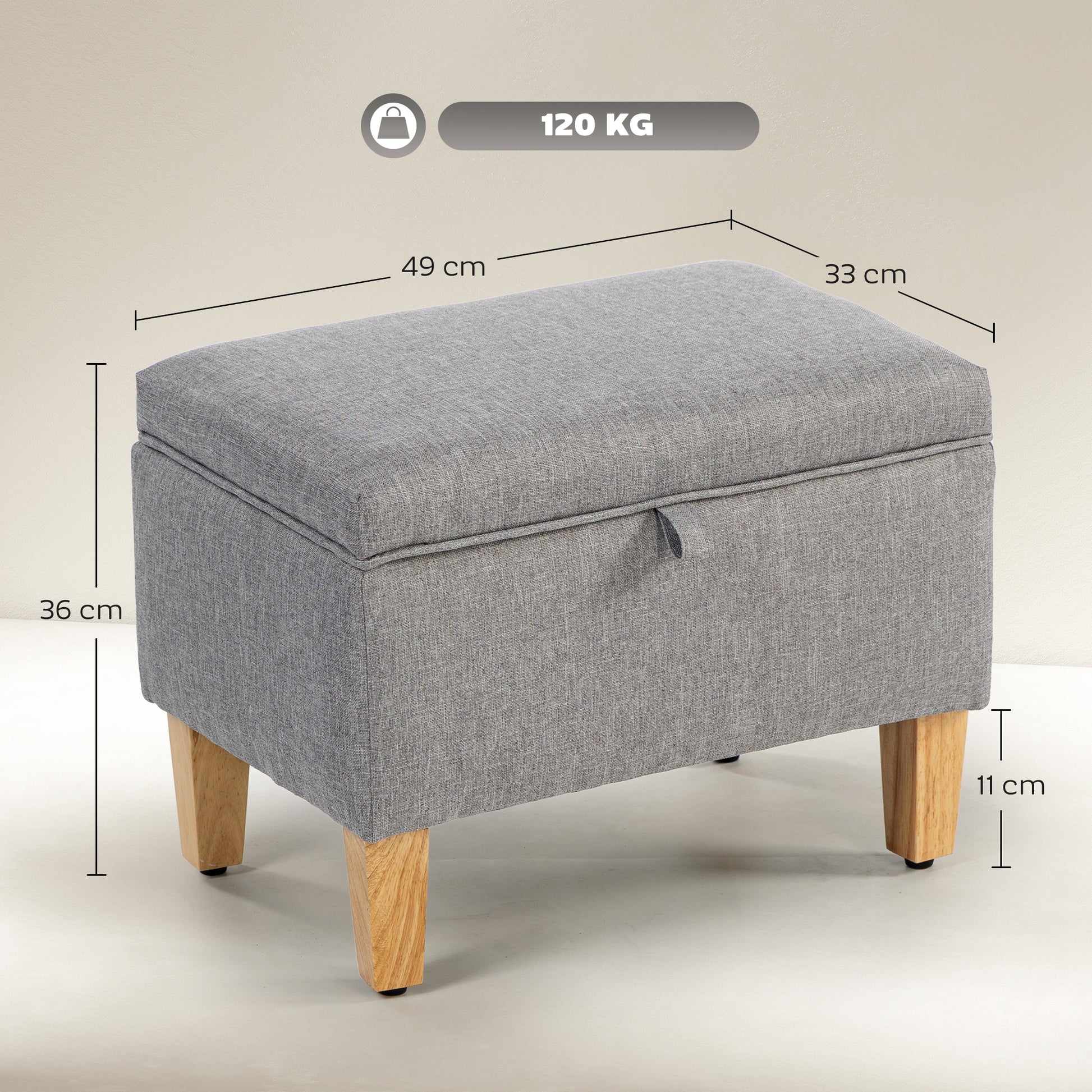 Linen Storage Ottoman for Storage Box, Bed End, Shoe Bench, Seating
