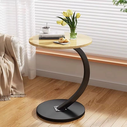 Small Apartment Light Luxury Bedside Small Coffee Table round Movable Small Table Mini Coffee Table