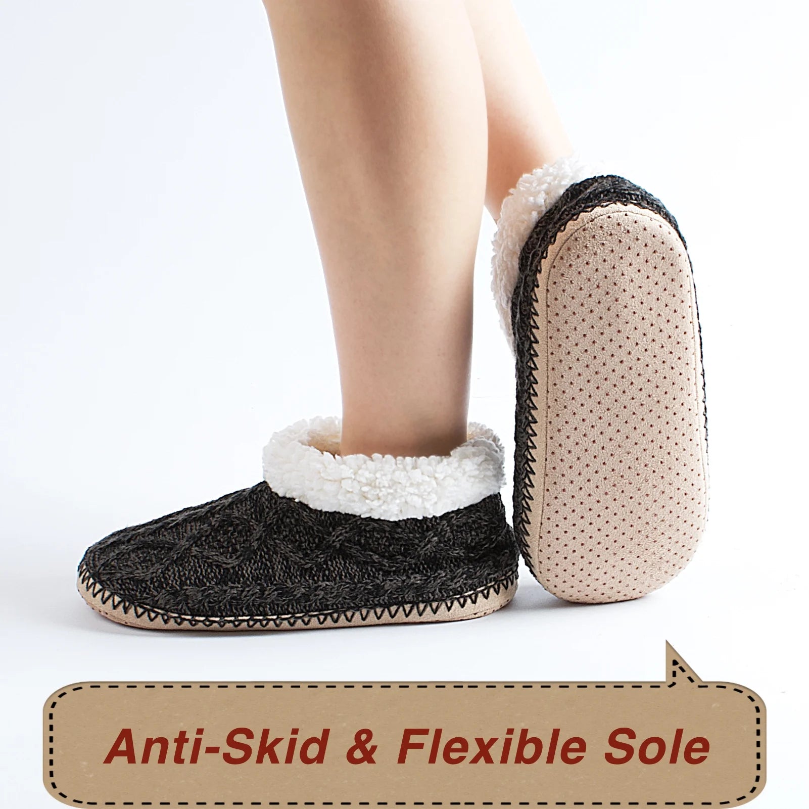 Fuzzy House Slippers for Women Indoor, Warm Fluffy Slip-On Shoes Non Slip, Winter Warm Bedroom Moccasin Loafers, Cozy Gifts Unique