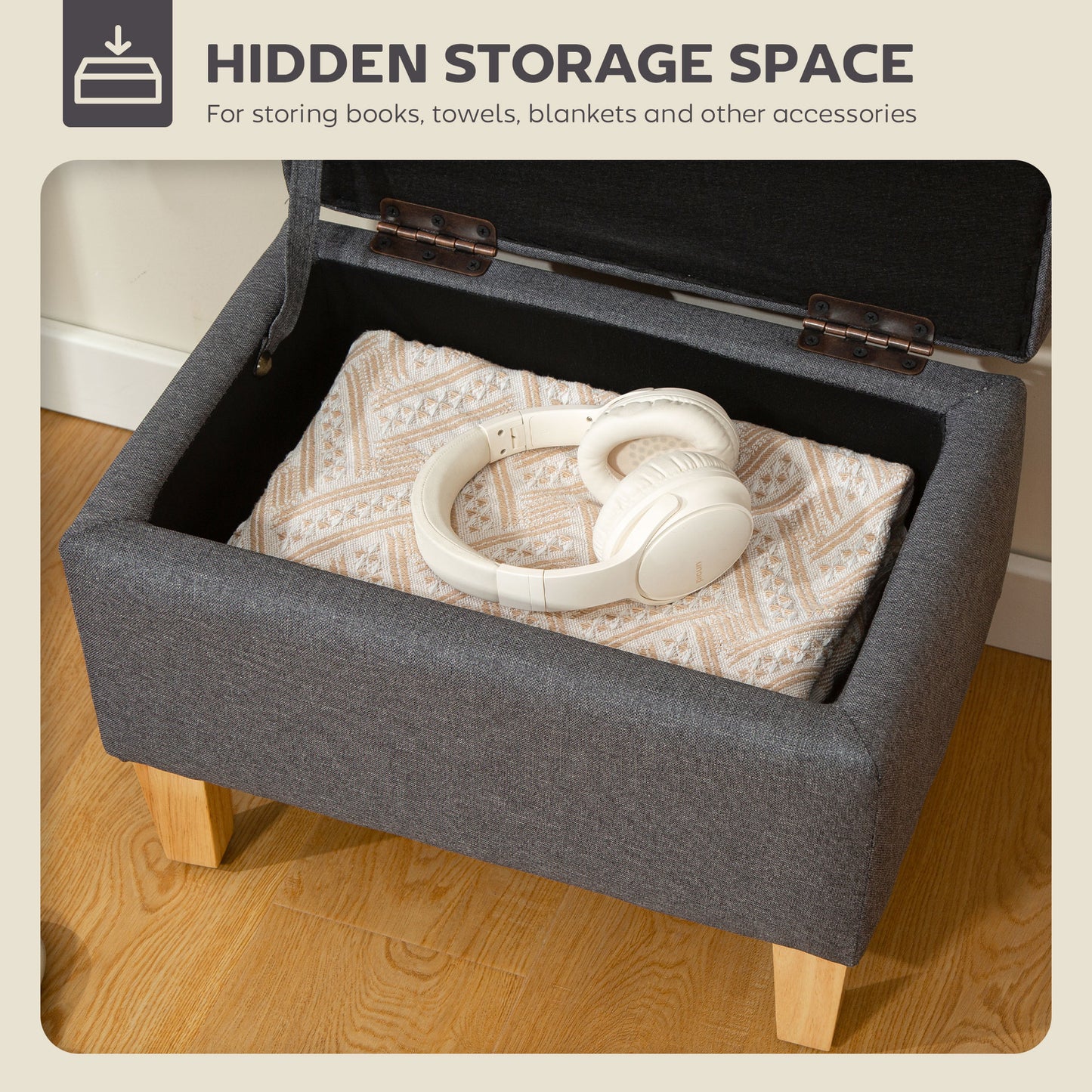Linen Storage Ottoman for Storage Box, Bed End, Shoe Bench, Seating
