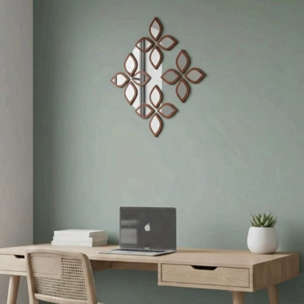 4PCS Boho Tear-Shaped Decorative Wall Mirrors, Acrylic Modern Mirror Wall Art, Bedroom, Office, Bedroom & Living Room Ornament