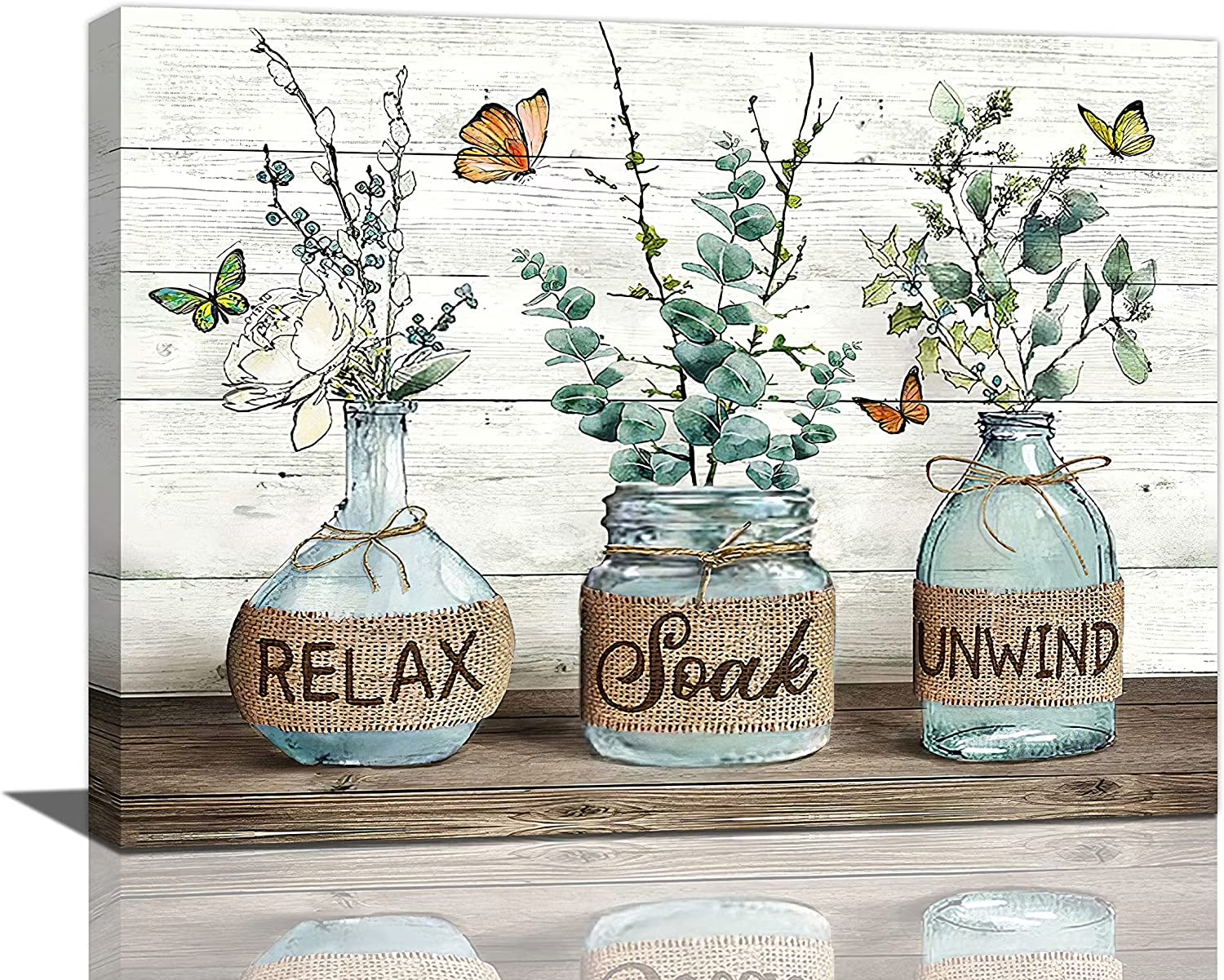 Rustic Cotton Relax Soak Unwind Sign 12" X 16" Framed Canvas Art Print