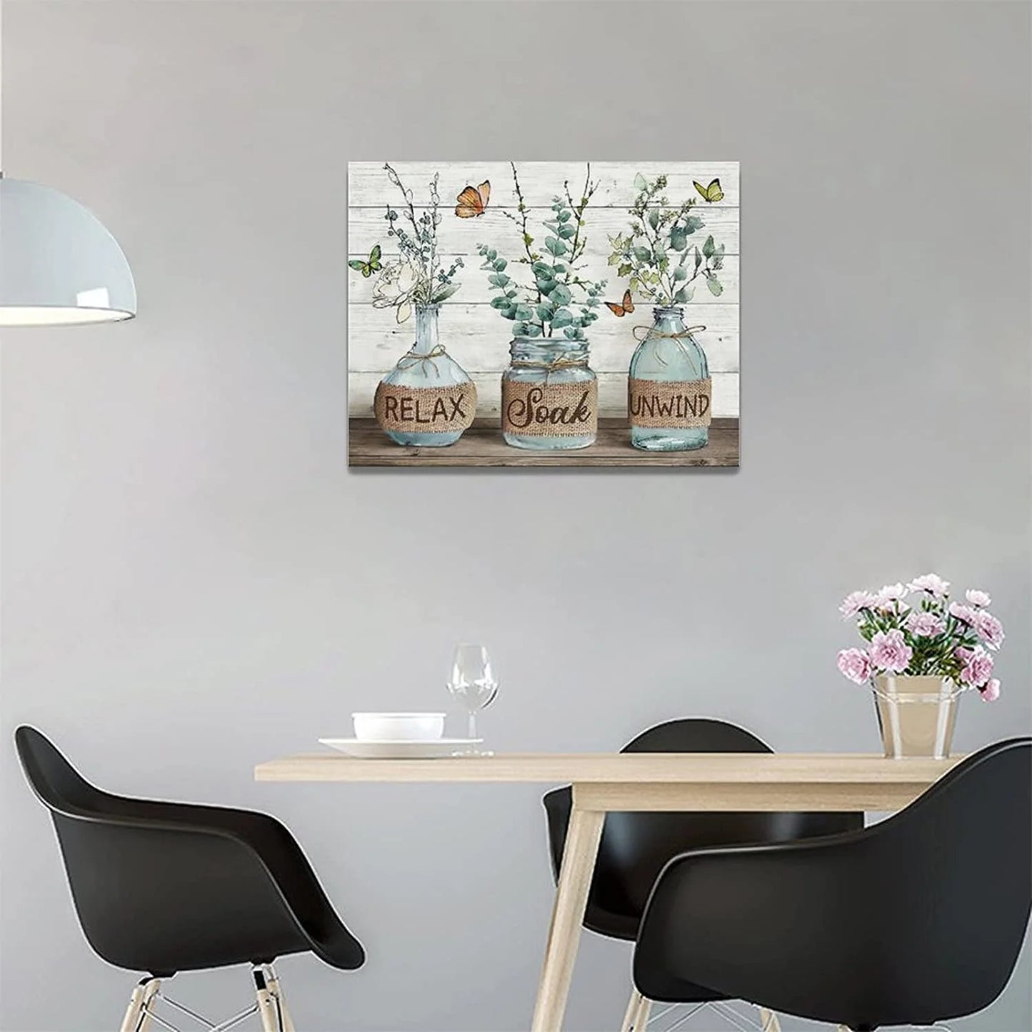 Rustic Cotton Relax Soak Unwind Sign 12" X 16" Framed Canvas Art Print