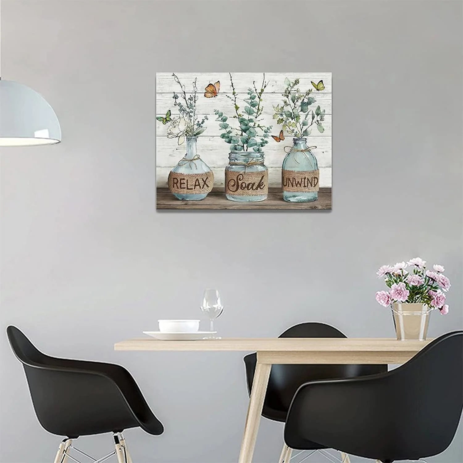 Rustic Cotton Relax Soak Unwind Sign 12" X 16" Framed Canvas Art Print