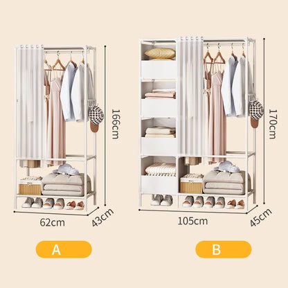 Wardrobe Clothes Hanger Storage Locker Open Closets Dressing Rooms Cabinets Folding Bed Wardrobes Assembly Closet for Clothes