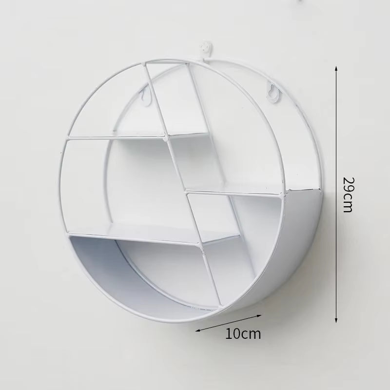 Wall Mounted Floating Shelves Decorative Shelves Circular Storage Rack Creative Plant Flower Pot Tray Nordic Home Decoration