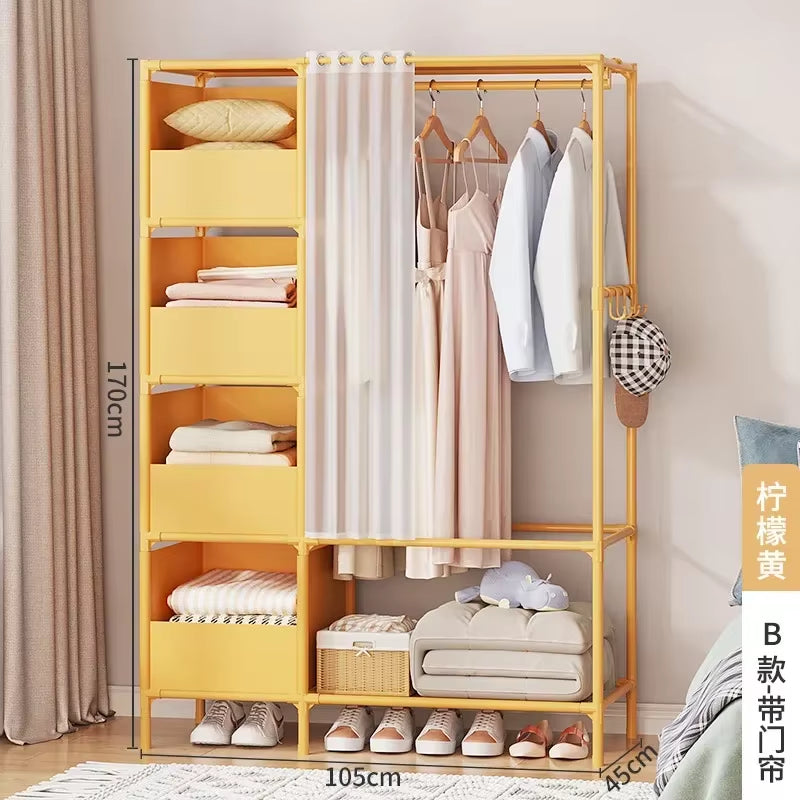 Wardrobe Clothes Hanger Storage Locker Open Closets Dressing Rooms Cabinets Folding Bed Wardrobes Assembly Closet for Clothes