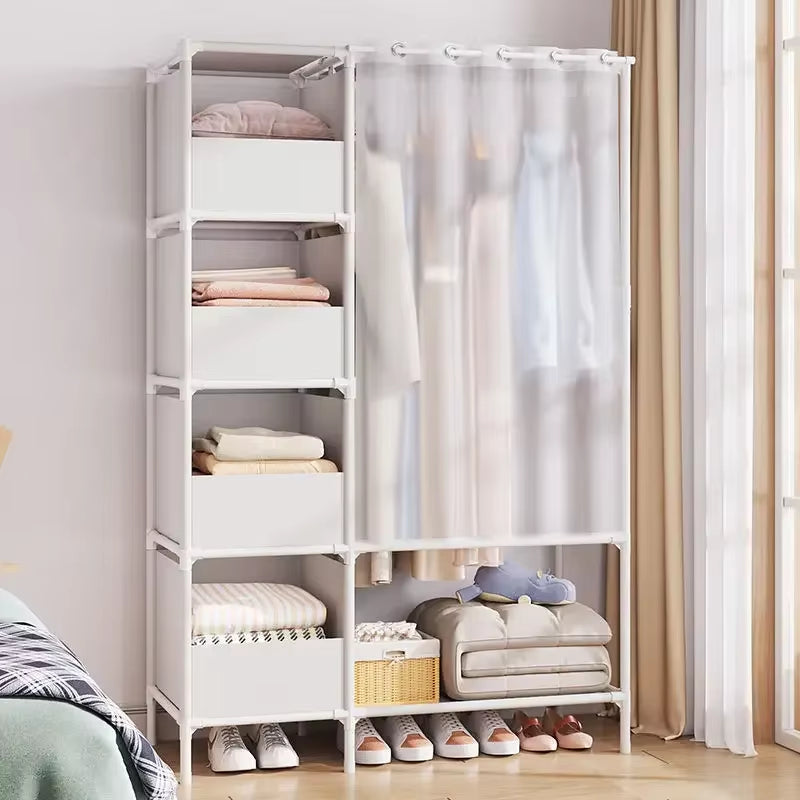 Wardrobe Clothes Hanger Storage Locker Open Closets Dressing Rooms Cabinets Folding Bed Wardrobes Assembly Closet for Clothes