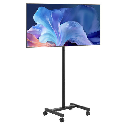 Rolling TV Stand Mobile TV Cart Suit for Various Sizes TV Portable TV Stand with Wheels for Living Room Bedroom Office